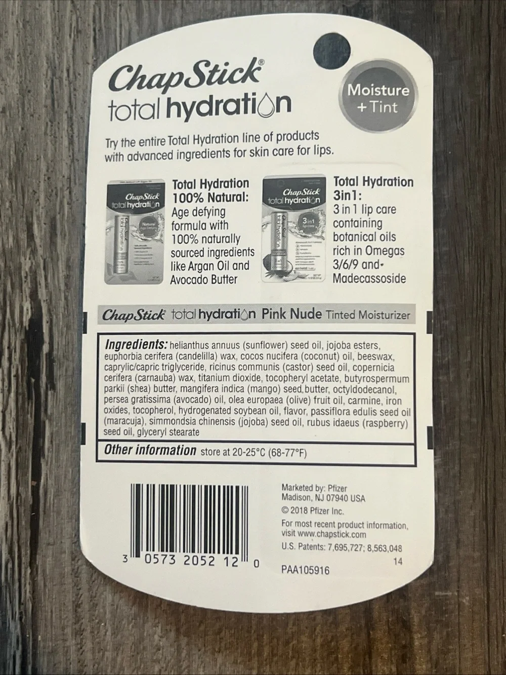 Chapstick Total Hydration Moisture + Tint Lip Balm - Pink Nude